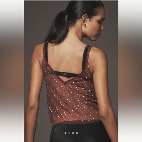 Anthropologie Studded Sheer Mesh Cami - Size  M/L - Picture 2 of 9
